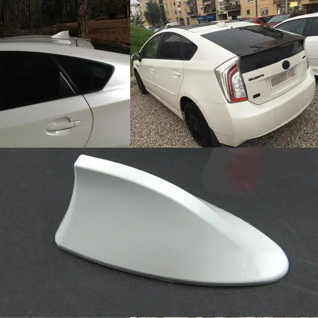 Alt view image 2 of 6 - White Shark Fin Roof Antenna Aerial FM/AM Radio Signal Decor Car Trim Universal
