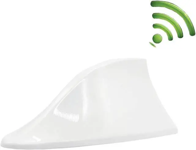 Alt view image 3 of 6 - White Shark Fin Roof Antenna Aerial FM/AM Radio Signal Decor Car Trim Universal