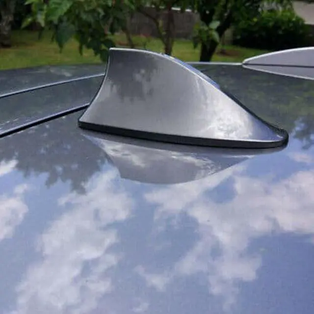 Alt view image 4 of 6 - Glossy Gray Car Roof Shark Fin Vortex Stereo Radio Aerial Signal Antenna FM/AM