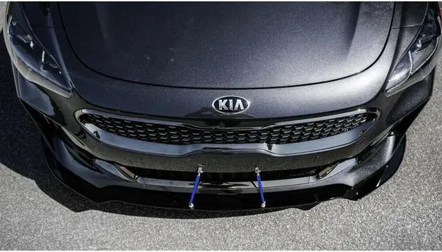 Alt view image 4 of 6 - Adjustable 8"-11" Front Bumper Lip Splitter Strut Rod Tie Support Bars Universal Fit Most Cars (Blue)