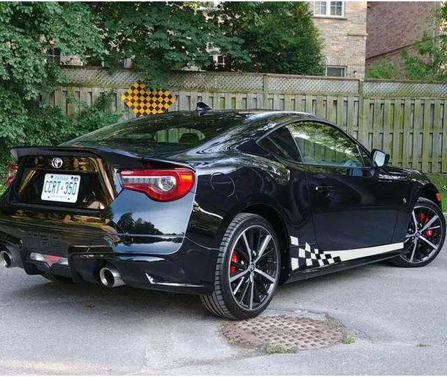 Alt view image 5 of 5 - White Checkered Racing Deacal Car Side Skirt Sill Flag Stripes Vinyl Sticker