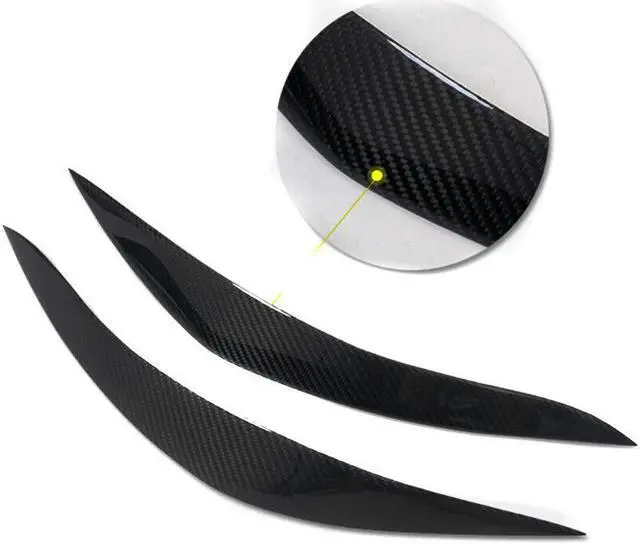 Alt view image 2 of 6 - For 2011-17 BMW F10 M5 5 Series Carbon Fiber Sticker Car Headlight Cover Eyebrow