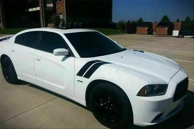 Alt view image 5 of 6 - 2X Black Vinyl Decals Car Sticker Side Hood Fender Stripes for Dodge Challenger