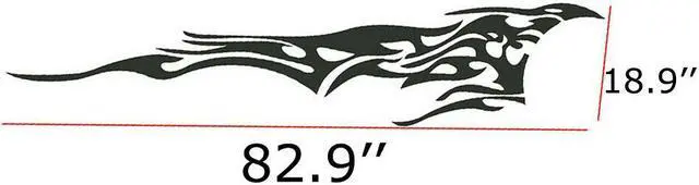 Alt view image 2 of 3 - 2X Black Fire Car Side Body Side Door Fender Vinyl Decal Sticker Trim Universal