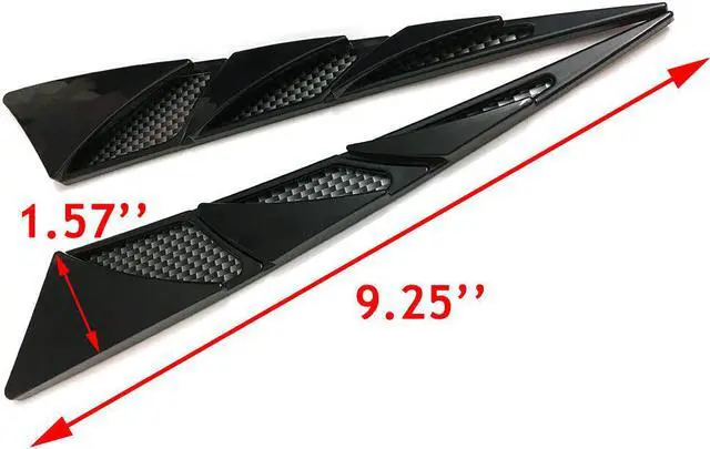 Alt view image 3 of 5 - 1 Pair ABS Universal Car Simulation Hood Vent Decor Sporty Side Air Flow Sticker