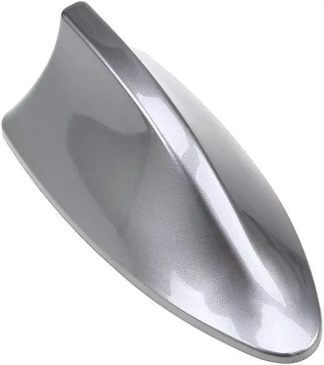 Alt view image 3 of 6 - Glossy Gray Car Roof Shark Fin Vortex Stereo Radio Aerial Signal Antenna FM/AM