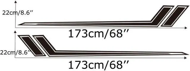 Alt view image 2 of 5 - 2X Black Sport Racing Side Fender Car Body Vinyl Decal Sticker Universal