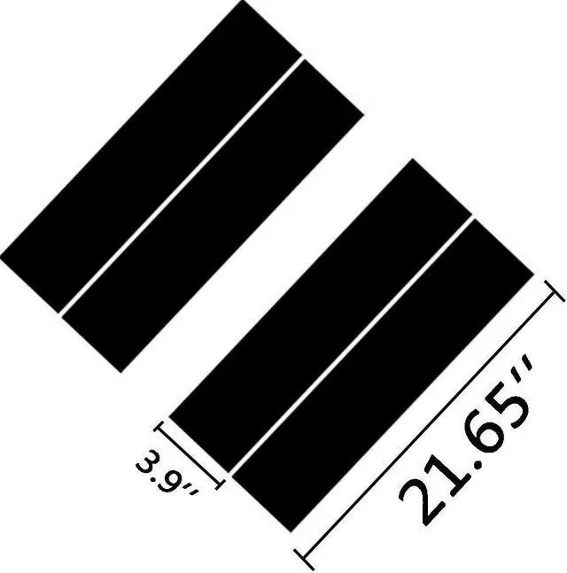 Alt view image 3 of 6 - 2X Black Vinyl Decals Car Sticker Side Hood Fender Stripes for Dodge Challenger