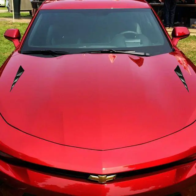 Alt view image 5 of 5 - 1 Pair ABS Universal Car Simulation Hood Vent Decor Sporty Side Air Flow Sticker