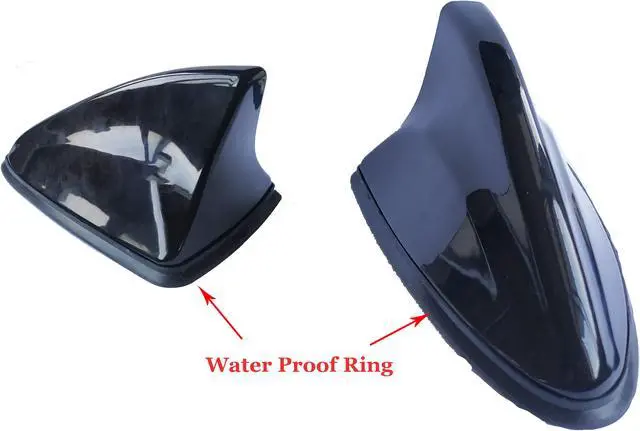 Alt view image 5 of 6 - Large Glossy Black Waterproof Roof Shark Fin Antenna Radio Aerial Signal FM/AM