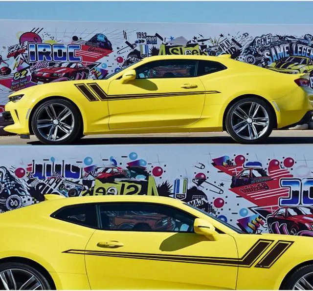 Alt view image 4 of 5 - 2X Black Sport Racing Side Fender Car Body Vinyl Decal Sticker Universal