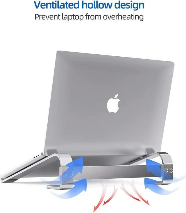 Alt view image 4 of 7 - Laptop Stand, Aluminium Portable Removable Ventilated Detachable Ergonomic Laptop Riser, Laptop Holder Compatible with MacBook Notebook Air/Pro HP Dell Lenovo All Laptops 10''-18'' Silver