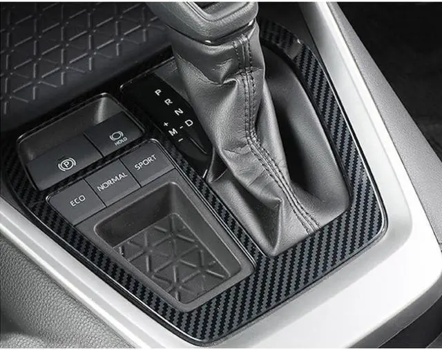Alt view image 4 of 5 - For 2019 2020 2021 2022 Toyota RAV4 Carbon Fiber Internal Gear Shift Box Panel Frame Console Cover Trim Accessories