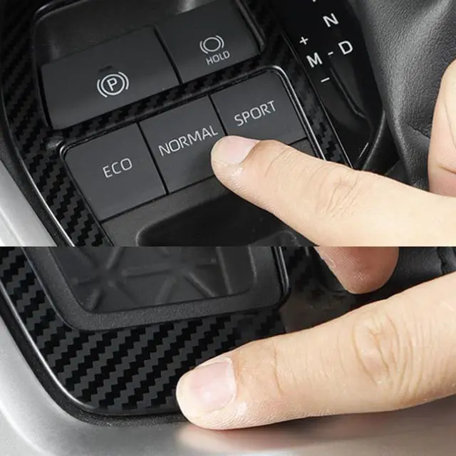 Alt view image 5 of 5 - For 2019 2020 2021 2022 Toyota RAV4 Carbon Fiber Internal Gear Shift Box Panel Frame Console Cover Trim Accessories