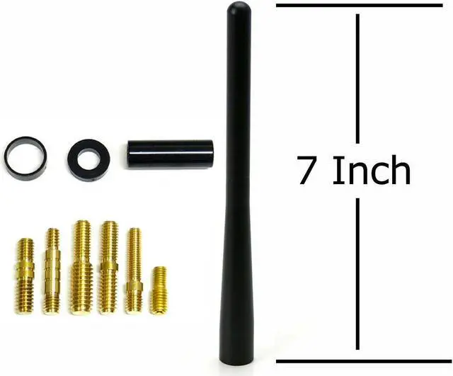 Alt view image 2 of 7 - 7'' inches Car Short Matte Black Antenna Topper Replacement Mast FM/AM Radio Signal for Chevy GMC Silverado Sierra 1500 2500 3500 HD Denali