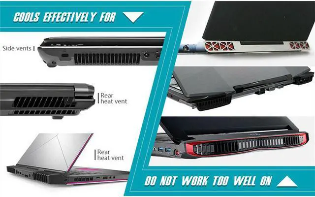 Alt view image 4 of 7 - Laptop Fan Cooler with Temperature Display, Rapid Cooling, Auto-Temp Detection, 13 Wind Speed(2600-5000RPM), Perfect for Gaming Laptop