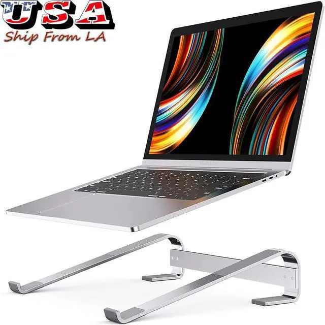 Main image of Laptop Stand, Aluminium Portable Removable Ventilated Detachable Ergonomic Laptop Riser, Laptop Holder Compatible with MacBook Notebook Air/Pro HP Dell Lenovo All Laptops 10''-18'' Silver