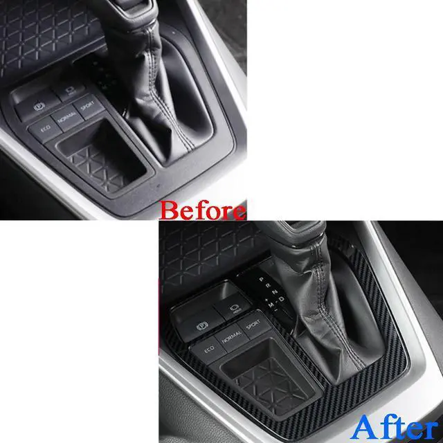 Alt view image 3 of 5 - For 2019 2020 2021 2022 Toyota RAV4 Carbon Fiber Internal Gear Shift Box Panel Frame Console Cover Trim Accessories