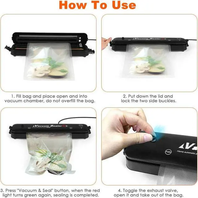 Alt view image 4 of 7 - Vacuum Sealer Machine For Food Preservation Storage Saver Automatic With 5pcs Seal Bags
