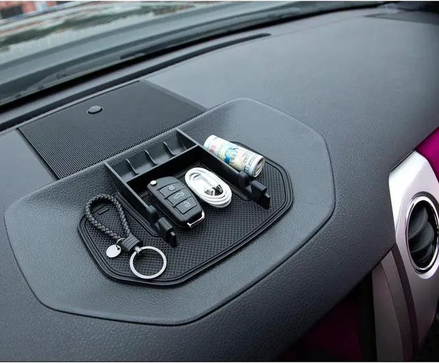 Alt view image 6 of 6 - Black Dashboard Up Center Console Anti-Slip Table Storage Tray Organizer Cradle Phone Holder for 2014-2021 Toyota Tundra