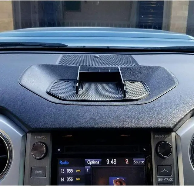 Alt view image 4 of 6 - Black Dashboard Up Center Console Anti-Slip Table Storage Tray Organizer Cradle Phone Holder for 2014-2021 Toyota Tundra