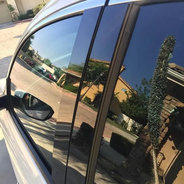 Alt view image 3 of 7 - 4 pcs Glossy Piano Black Pillar Posts Tint Overlay Panel Trim Side Door Window Cover For 2007-2021 Toyota Tundra
