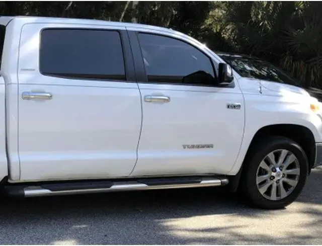 Alt view image 5 of 7 - 4 pcs Glossy Piano Black Pillar Posts Tint Overlay Panel Trim Side Door Window Cover For 2007-2021 Toyota Tundra