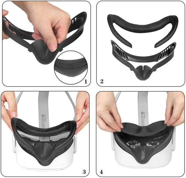 Alt view image 3 of 3 - 6in1 Resilient VR Facial Bracket & Anti-Leakage Light PU Leather Foam Face Cover Pad Comfort Accessories For Oculus Quest 2 VR