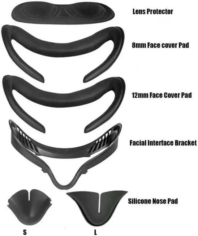 Alt view image 2 of 3 - 6in1 Resilient VR Facial Bracket & Anti-Leakage Light PU Leather Foam Face Cover Pad Comfort Accessories For Oculus Quest 2 VR
