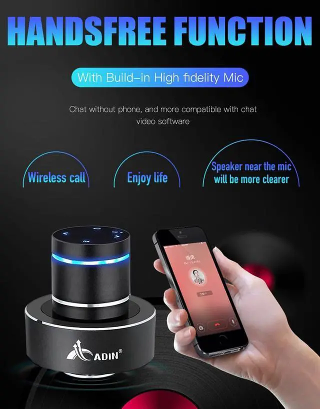 Alt view image 3 of 7 - Adin 26W Wireless Bluetooth Speaker NFC Bass Audio Vibration Speaker Touch Subwoofer Hands Free with Microphone Bluetooth 4.0