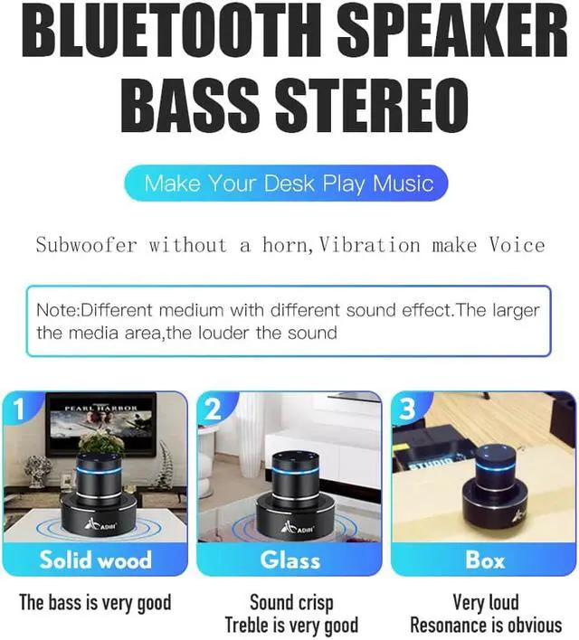 Alt view image 2 of 7 - Adin 26W Wireless Bluetooth Speaker NFC Bass Audio Vibration Speaker Touch Subwoofer Hands Free with Microphone Bluetooth 4.0