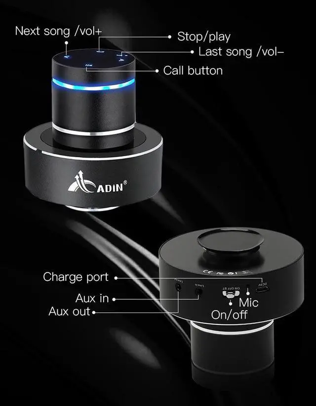 Alt view image 6 of 7 - Adin 26W Wireless Bluetooth Speaker NFC Bass Audio Vibration Speaker Touch Subwoofer Hands Free with Microphone Bluetooth 4.0