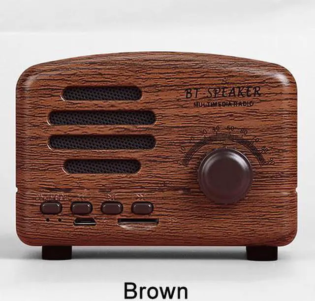 Main image of Retro Bluetooth Speaker FM Radio Wireless Portable Mini Super Bass Music Loudspeakers 2 Channel For Computer Phone Support TF