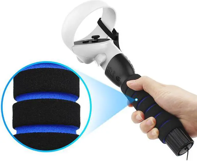 Alt view image 4 of 6 - Dual Handles Gamepad for Oculus Quest 2 Extension Grips for Oculus Quest Long Stick Controllers Playing Beat Saber Games