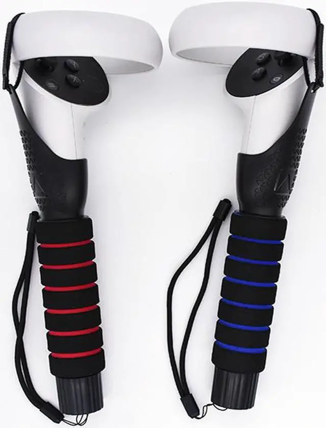 Alt view image 3 of 6 - Dual Handles Gamepad for Oculus Quest 2 Extension Grips for Oculus Quest Long Stick Controllers Playing Beat Saber Games