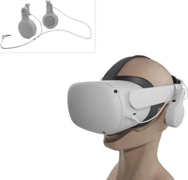 Alt view image 3 of 5 - For Oculus Quest 2 Gaming Premium Rotating Headphones with 3D 360 Degree Sound In-Ear VR Accessories