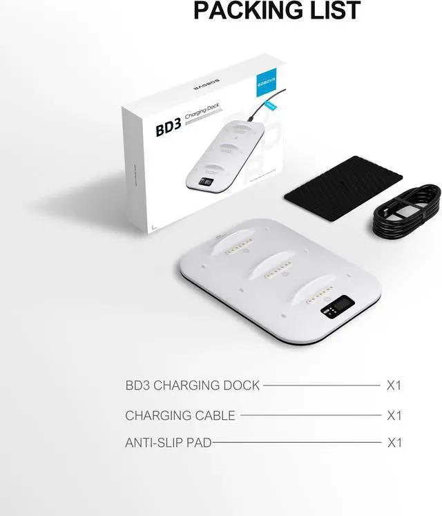 Alt view image 6 of 6 - BOBOVR BD3 Super Charging Dock with Digital Display Provide 30W Fast Charging for B100 Batteries compatible with BOBOVR S3 PRO
