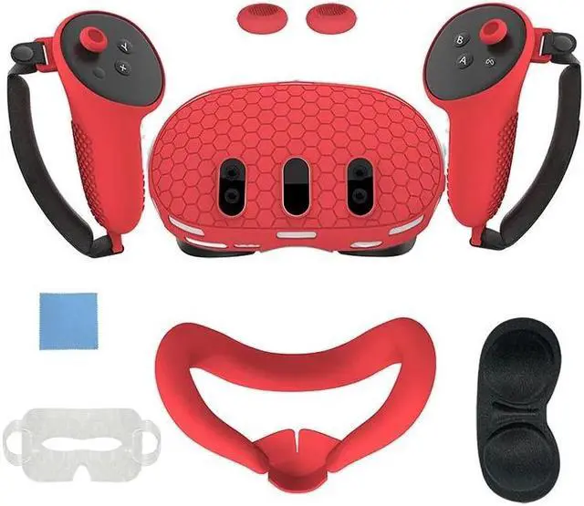 Alt view image 7 of 7 - SOVAWIN Silicone Protective Cover Shell Case 7 IN 1 For Meta Quest 3 VR Headset Head Face Cover Eye Pad Handle Grip Button Cap Oculus VR