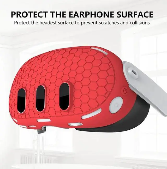 Alt view image 3 of 6 - SOVAWIN Silicone Protective Cover Shell Case 7 IN 1 For Meta Quest 3 VR Headset Head Face Cover Eye Pad Handle Grip Button Cap Oculus VR White