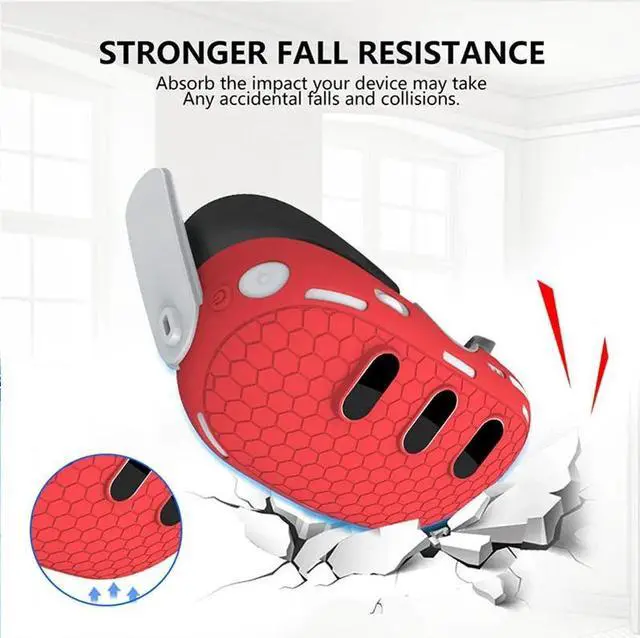 Alt view image 4 of 6 - SOVAWIN Silicone Protective Cover Shell Case 7 IN 1 For Meta Quest 3 VR Headset Head Face Cover Eye Pad Handle Grip Button Cap Oculus VR White