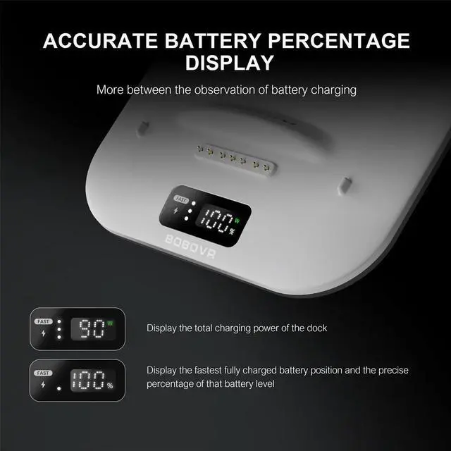 Alt view image 3 of 7 - BOBOVR BD3 30W Super Charger Dock and One BOBOVR B100 10000mAh Battery