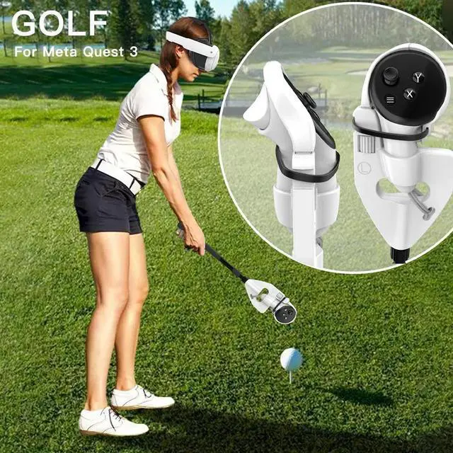 Alt view image 4 of 7 - Sovawin VR Golf Club Handle Attachment For Meta Quest 3/Pro Controller Accessories for Golf+ Golf5 eClub to Enhance VR Game Experience