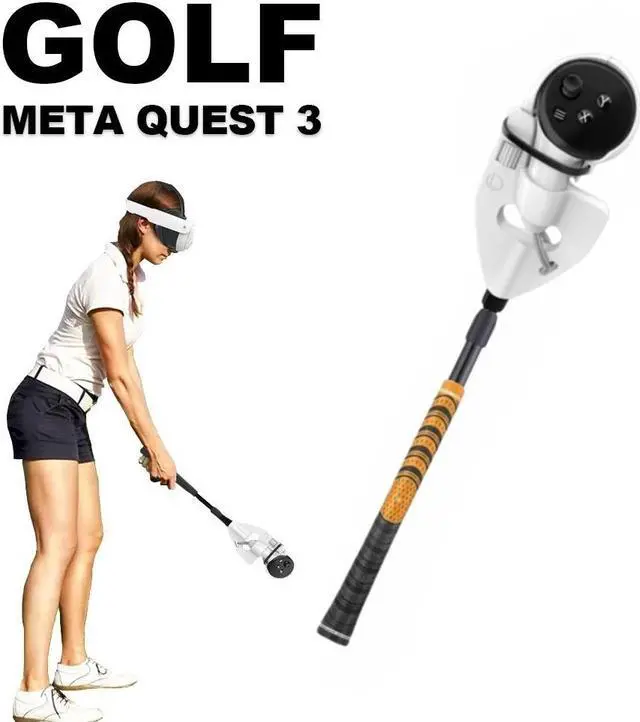 Main image of Sovawin VR Golf Club Handle Attachment For Meta Quest 3/Pro Controller Accessories for Golf+ Golf5 eClub to Enhance VR Game Experience Orange