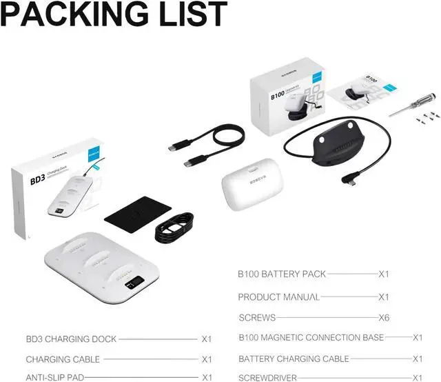 Alt view image 7 of 7 - BOBOVR BD3 Super Charging Dock Provide 30W Fast Charging for B100 Plus B100U Upgrade Kit for M1-3 Head Strap 10000mah Battery Dock for VR accessories