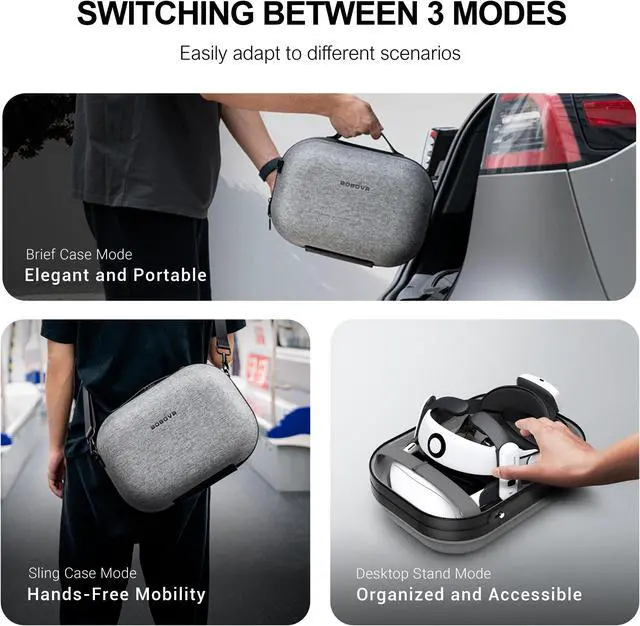 Alt view image 4 of 6 - BOBOVR C3 Carrying Case Designed for Meta Quest 3 and BOBOVR S3PRO Head Strap Sling Case for Extended Travel VR Accessories