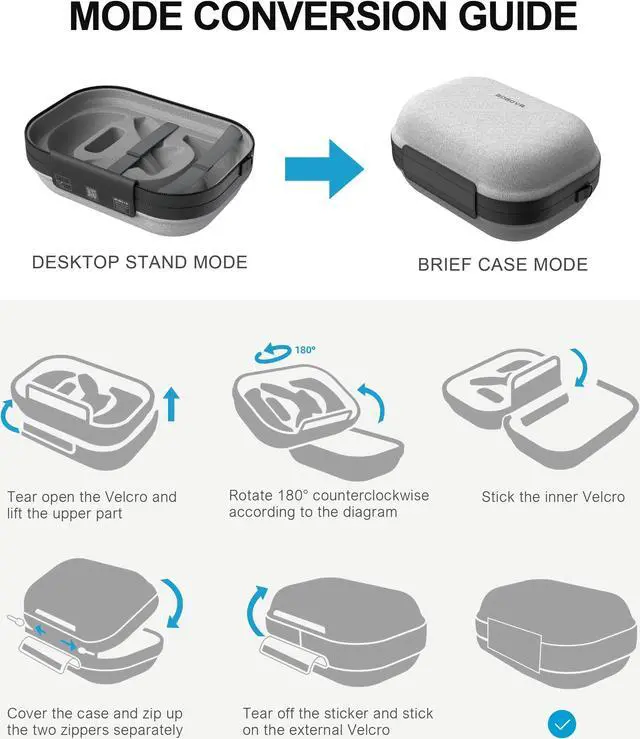 Alt view image 5 of 6 - BOBOVR C3 Carrying Case Designed for Meta Quest 3 and BOBOVR S3PRO Head Strap Sling Case for Extended Travel VR Accessories