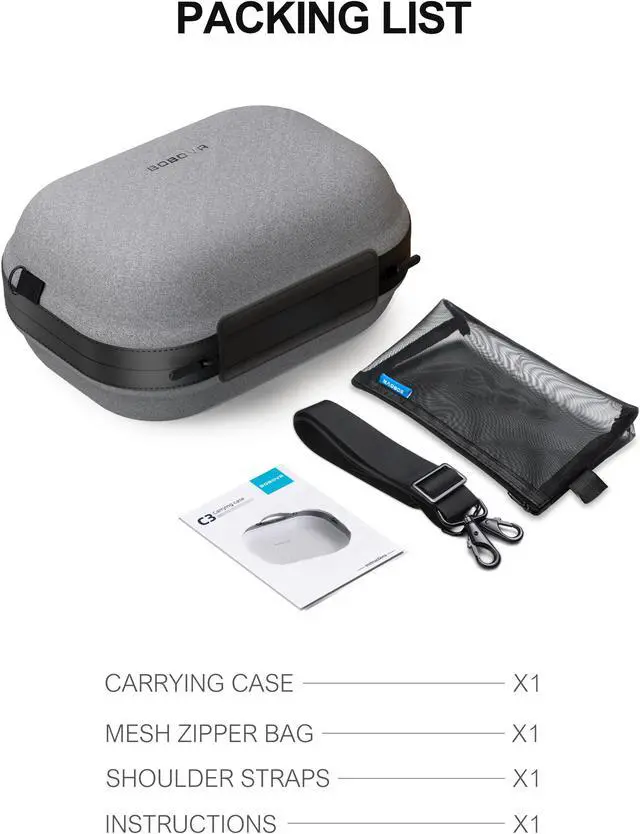 Alt view image 6 of 6 - BOBOVR C3 Carrying Case Designed for Meta Quest 3 and BOBOVR S3PRO Head Strap Sling Case for Extended Travel VR Accessories