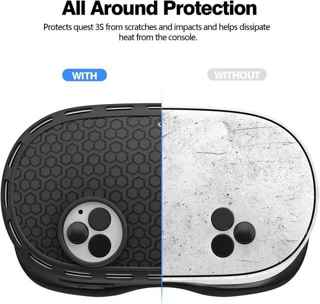 Alt view image 3 of 7 - SOVAWIN Silicone Protective Cover Shell Case 7 IN 1 For Meta Quest 3S VR Headset White