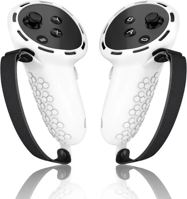 Alt view image 7 of 7 - SOVAWIN Silicone Protective Cover Shell Case 7 IN 1 For Meta Quest 3S VR Headset White