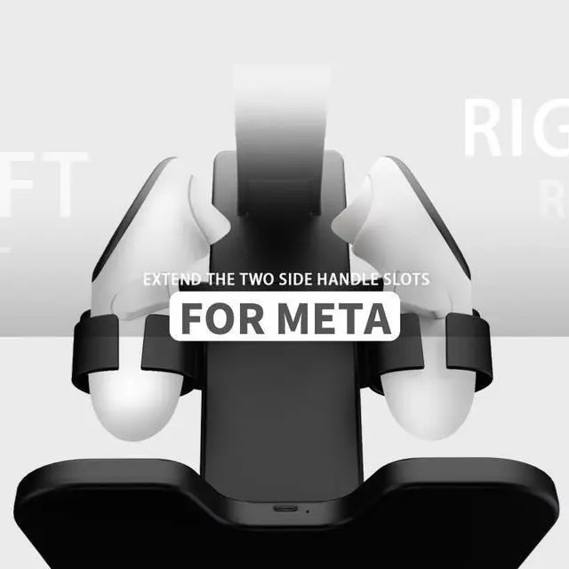 Alt view image 7 of 7 - SOVAWIN Compatible with Meta Quest 3S/3/2 Charging Stand Vision Pro Storage Stand RGB Light Controller VR Accessories